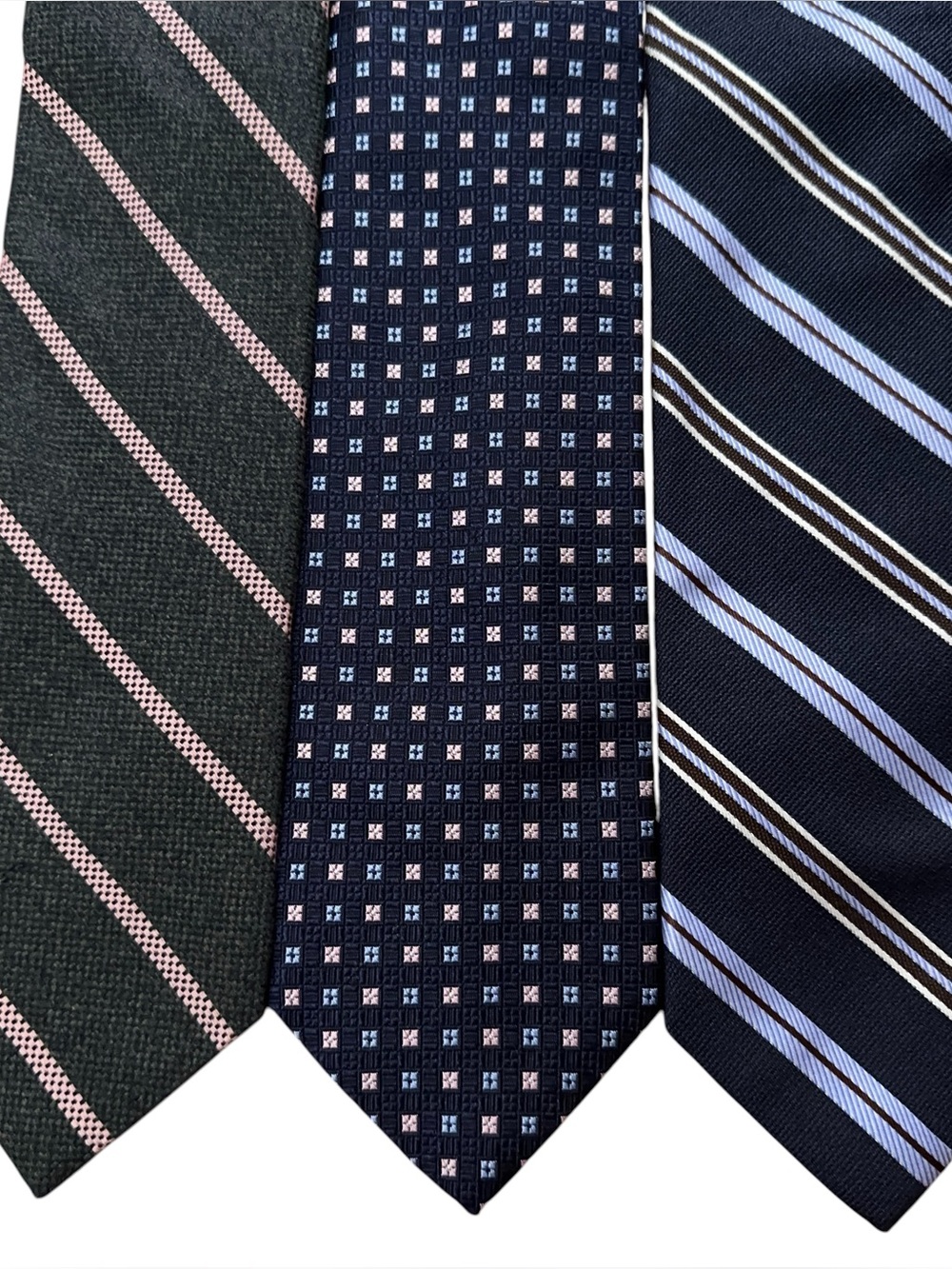 Lot of 3 Bonobos Neck Tie Handmade USA Wool Silk Blue Gray 3" Width 59" Length